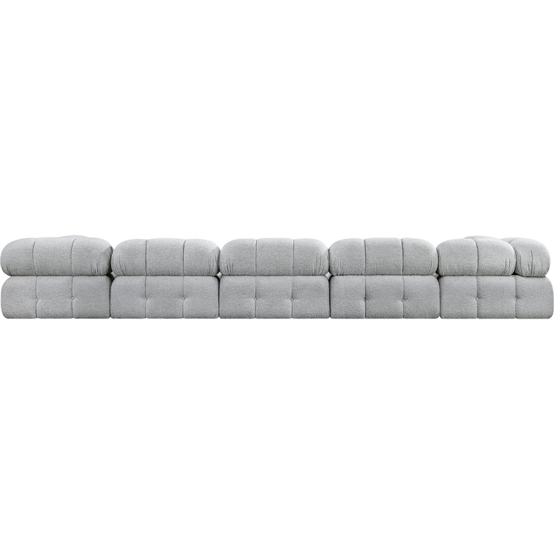 Meridian Furniture Ames Grey Boucle Fabric Modular Sectional