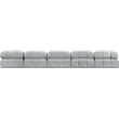 Meridian Furniture Ames Grey Boucle Fabric Modular Sectional