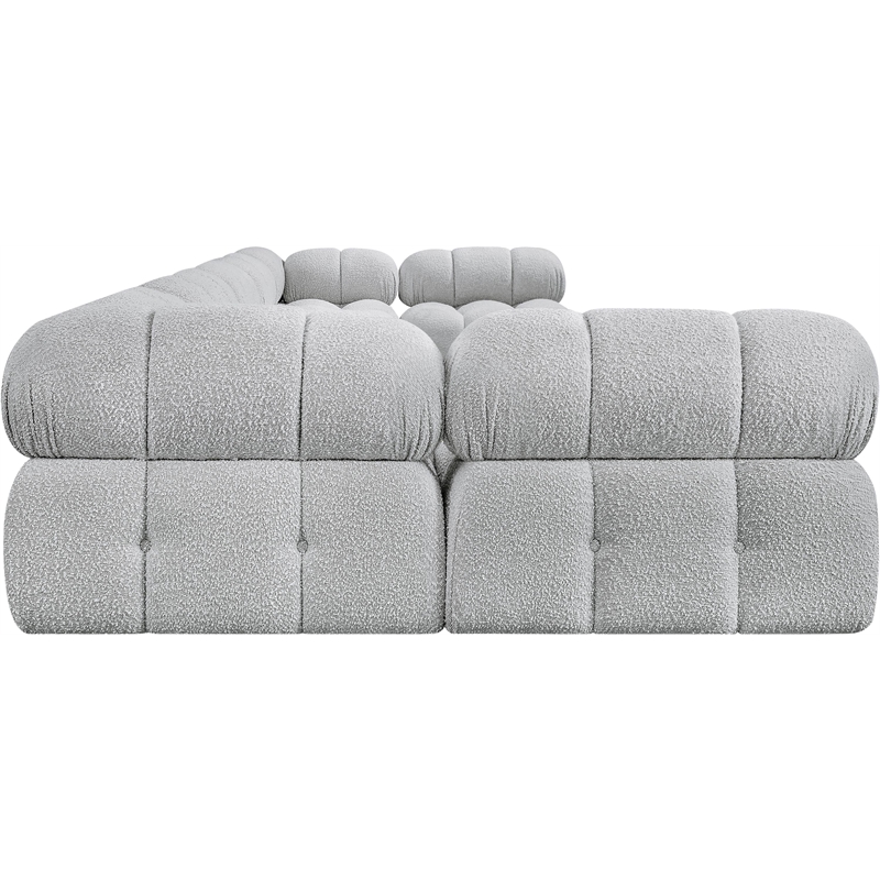 Meridian Furniture Ames Grey Boucle Fabric Modular Sectional