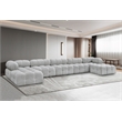 Meridian Furniture Ames Grey Boucle Fabric Modular Sectional