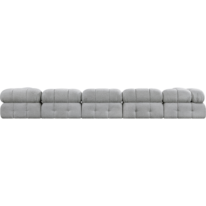 Meridian Furniture Ames Grey Boucle Fabric Modular Sectional