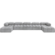 Meridian Furniture Ames Grey Boucle Fabric Modular Sectional