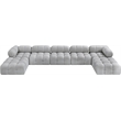 Meridian Furniture Ames Grey Boucle Fabric Modular Sectional