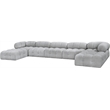 Meridian Furniture Ames Grey Boucle Fabric Modular Sectional