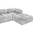 Meridian Furniture Ames Grey Boucle Fabric Modular Sectional