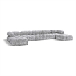 Meridian Furniture Ames Grey Boucle Fabric Modular Sectional