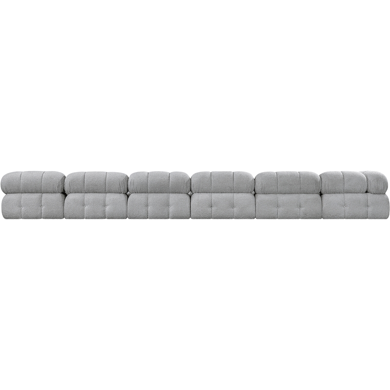 Meridian Furniture Ames Grey Boucle Fabric Modular Sectional