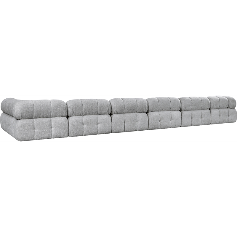 Meridian Furniture Ames Grey Boucle Fabric Modular Sectional