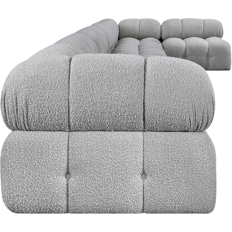 Meridian Furniture Ames Grey Boucle Fabric Modular Sectional