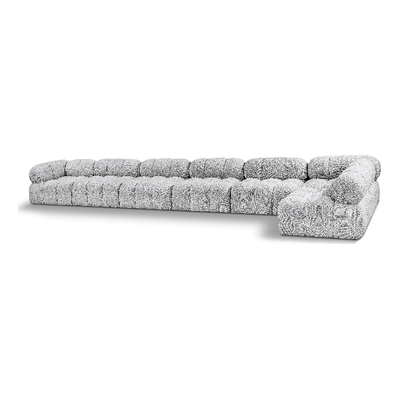 Meridian Furniture Ames Grey Boucle Fabric Modular Sectional