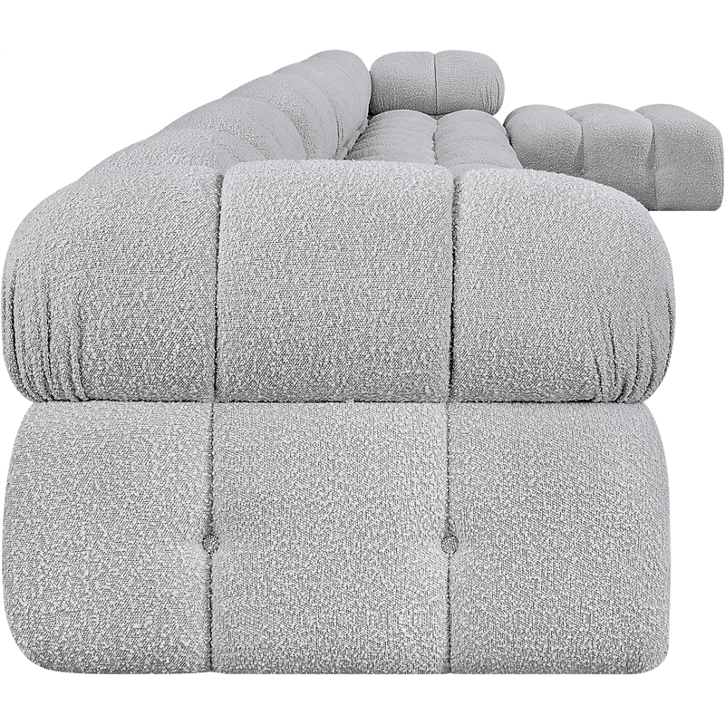 Meridian Furniture Ames Grey Boucle Fabric Modular Sectional