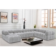 Meridian Furniture Ames Grey Boucle Fabric Modular Sectional