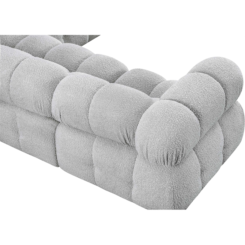 Meridian Furniture Ames Grey Boucle Fabric Modular Sectional