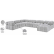 Meridian Furniture Ames Grey Boucle Fabric Modular Sectional