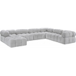 Meridian Furniture Ames Grey Boucle Fabric Modular Sectional