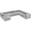 Meridian Furniture Ames Grey Boucle Fabric Modular Sectional