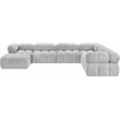Meridian Furniture Ames Grey Boucle Fabric Modular Sectional
