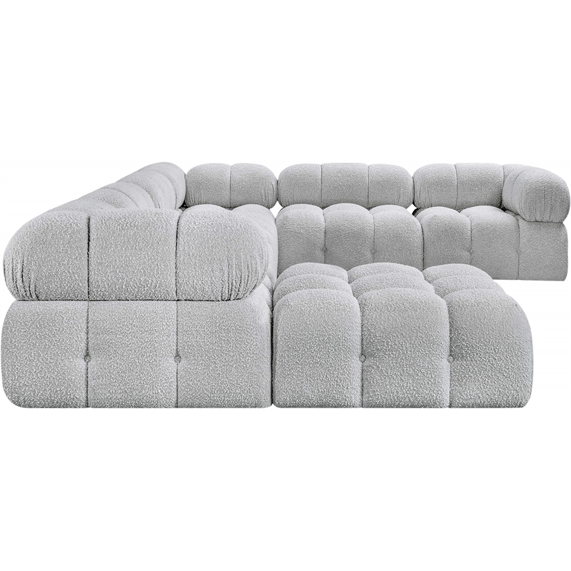 Meridian Furniture Ames Grey Boucle Fabric Modular Sectional