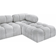 Meridian Furniture Ames Grey Boucle Fabric Modular Sectional