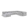Meridian Furniture Ames Grey Boucle Fabric Modular Sectional