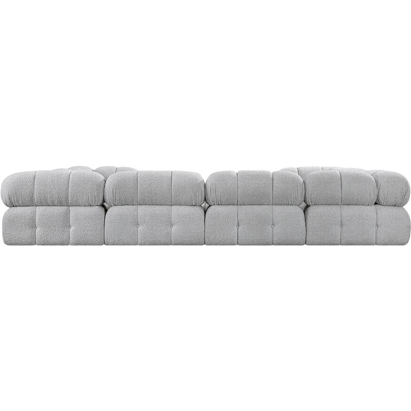 Meridian Furniture Ames Grey Boucle Fabric Modular Sectional