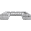 Meridian Furniture Ames Grey Boucle Fabric Modular Sectional