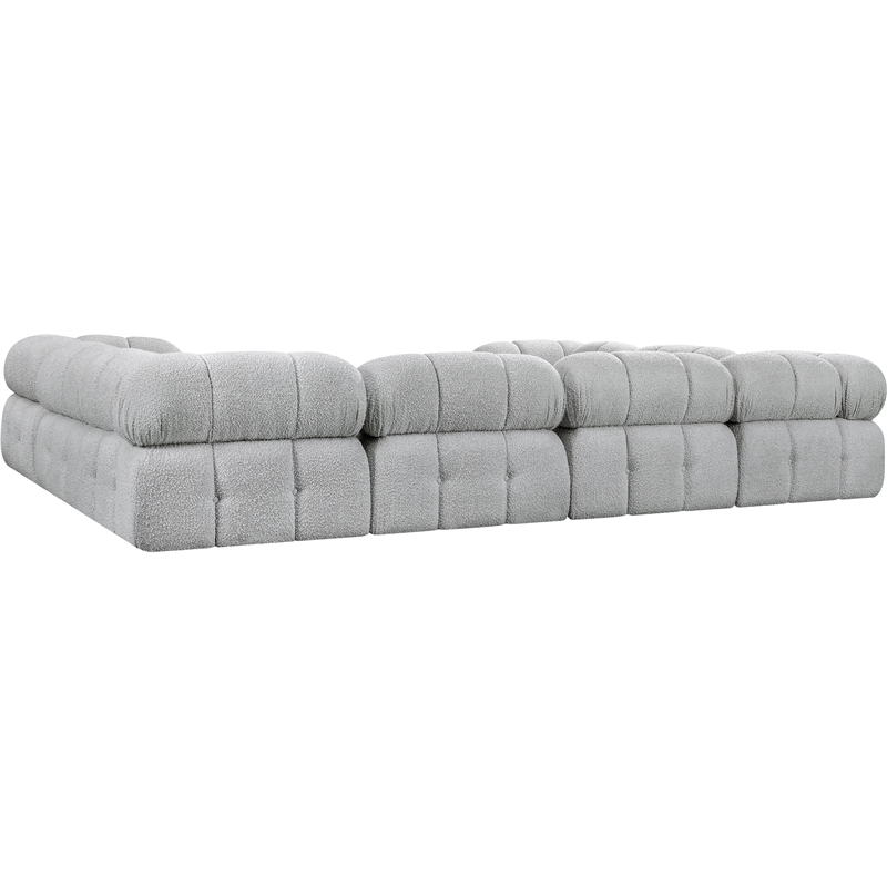 Meridian Furniture Ames Grey Boucle Fabric Modular Sectional