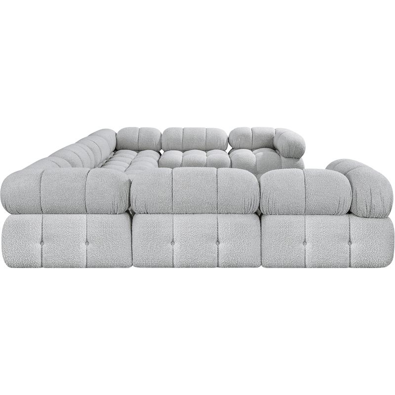 Meridian Furniture Ames Grey Boucle Fabric Modular Sectional