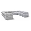 Meridian Furniture Ames Grey Boucle Fabric Modular Sectional