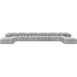 Meridian Furniture Ames Grey Boucle Fabric Modular Sectional
