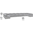 Meridian Furniture Ames Grey Boucle Fabric Modular Sectional