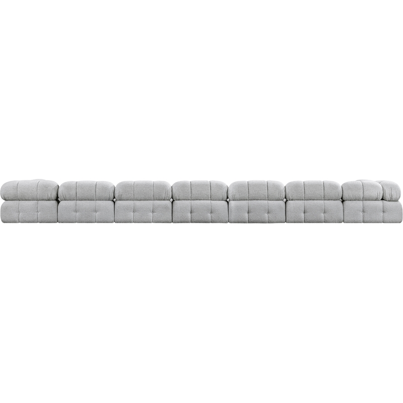 Meridian Furniture Ames Grey Boucle Fabric Modular Sectional