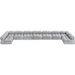 Meridian Furniture Ames Grey Boucle Fabric Modular Sectional