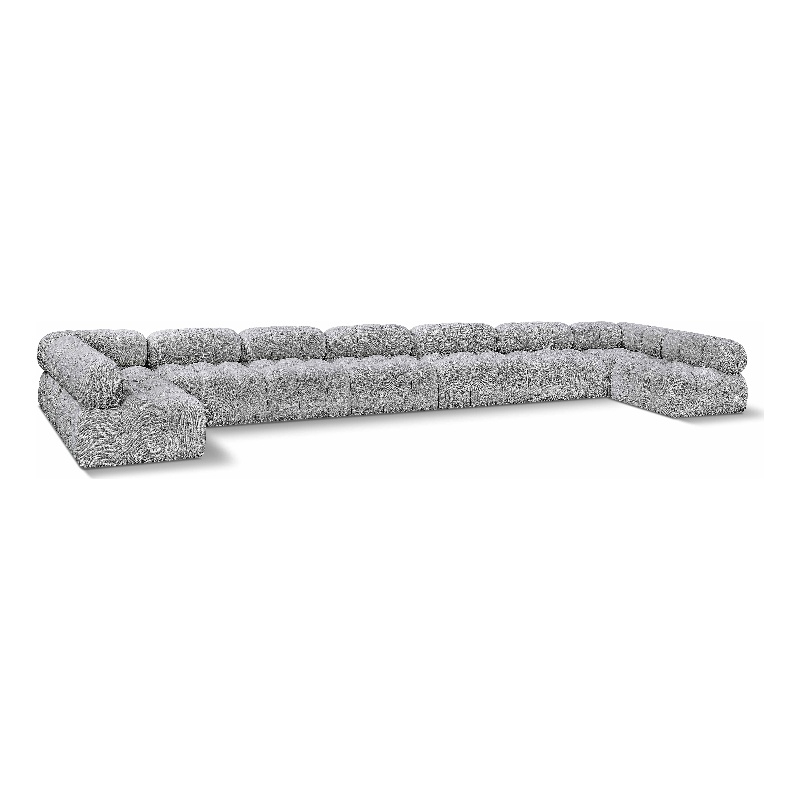 Meridian Furniture Ames Grey Boucle Fabric Modular Sectional