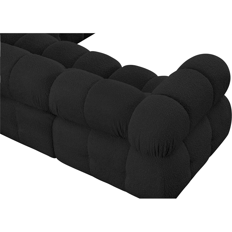 Meridian Furniture Ames Black Boucle Fabric Modular Sectional