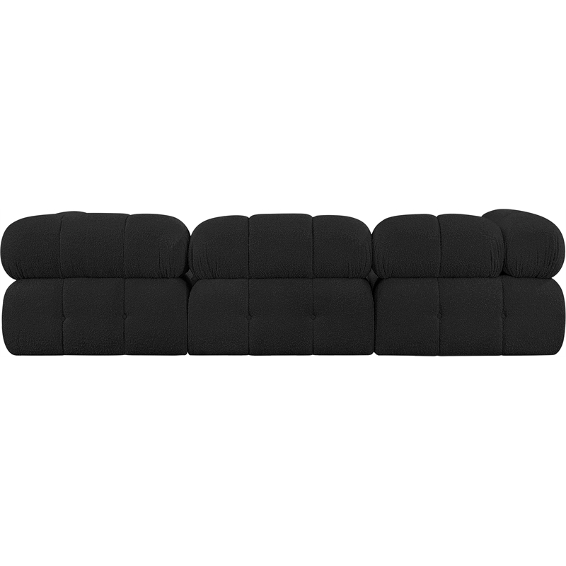 Meridian Furniture Ames Black Boucle Fabric Modular Sectional