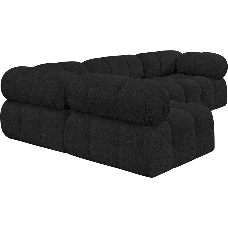 Meridian Furniture Ames Black Boucle Fabric Modular Sectional
