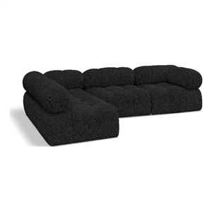 Meridian Furniture Ames Black Boucle Fabric Modular Sectional