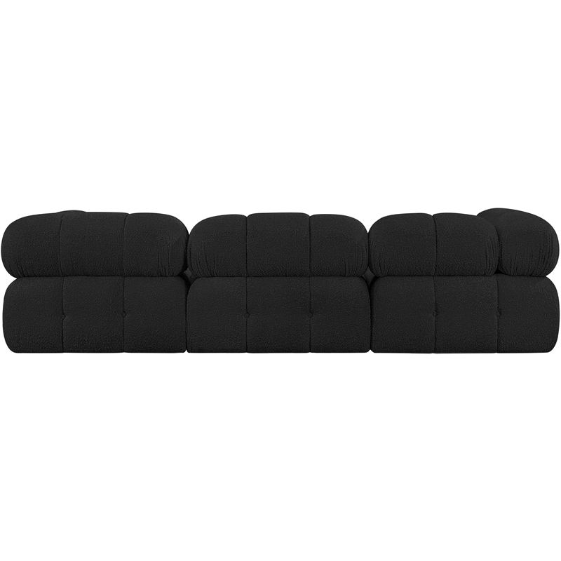 Meridian Furniture Ames Black Boucle Fabric Modular Sectional