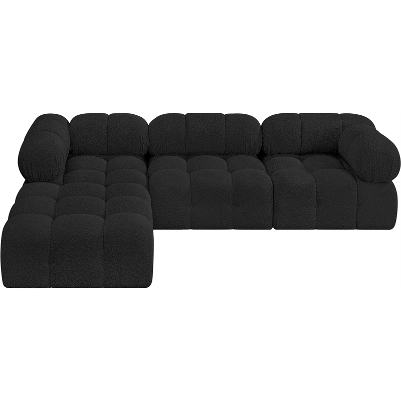 Meridian Furniture Ames Black Boucle Fabric Modular Sectional
