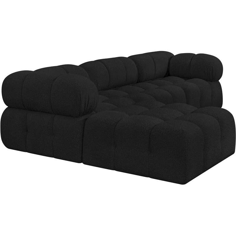 Meridian Furniture Ames Black Boucle Fabric Modular Sectional
