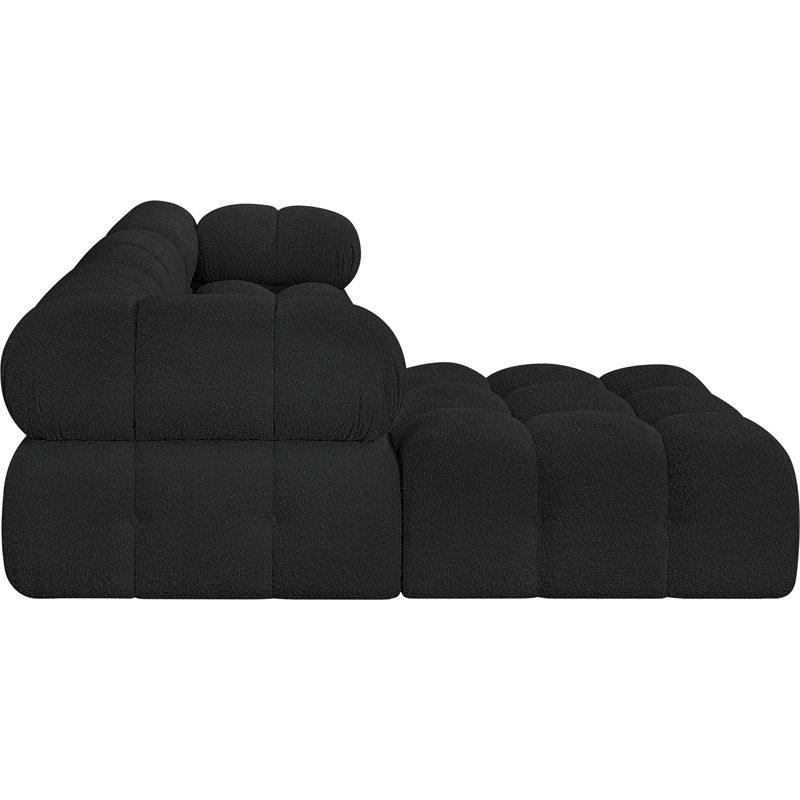 Meridian Furniture Ames Black Boucle Fabric Modular Sectional