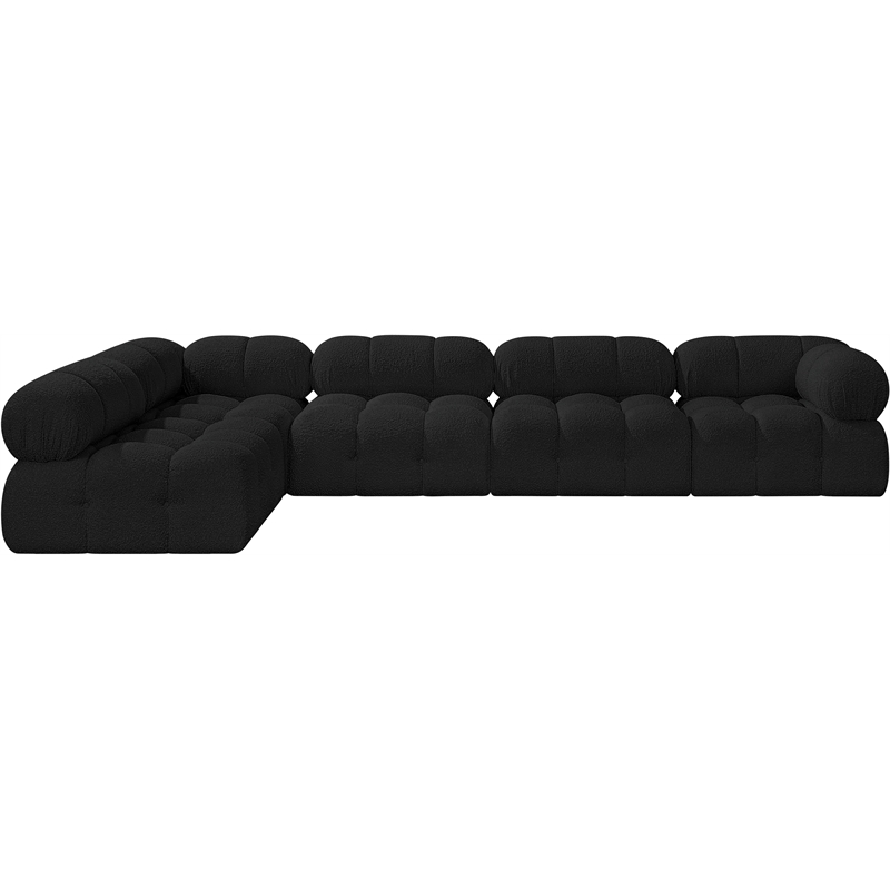 Meridian Furniture Ames Black Boucle Fabric Modular Sectional