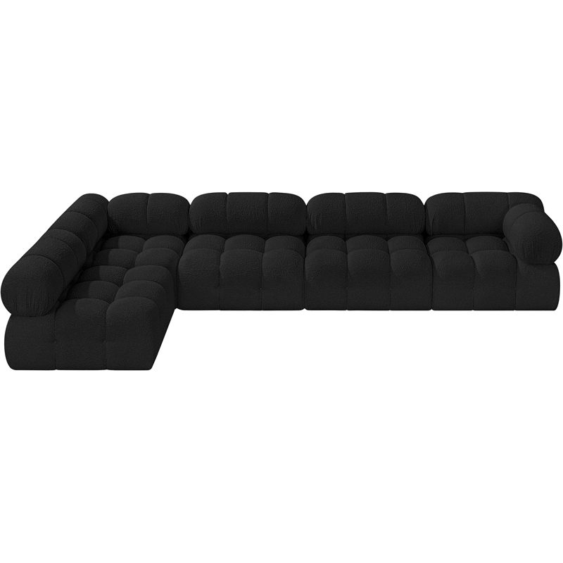 Meridian Furniture Ames Black Boucle Fabric Modular Sectional