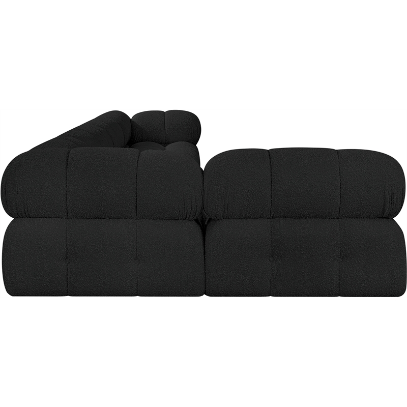 Meridian Furniture Ames Black Boucle Fabric Modular Sectional
