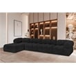 Meridian Furniture Ames Black Boucle Fabric Modular Sectional