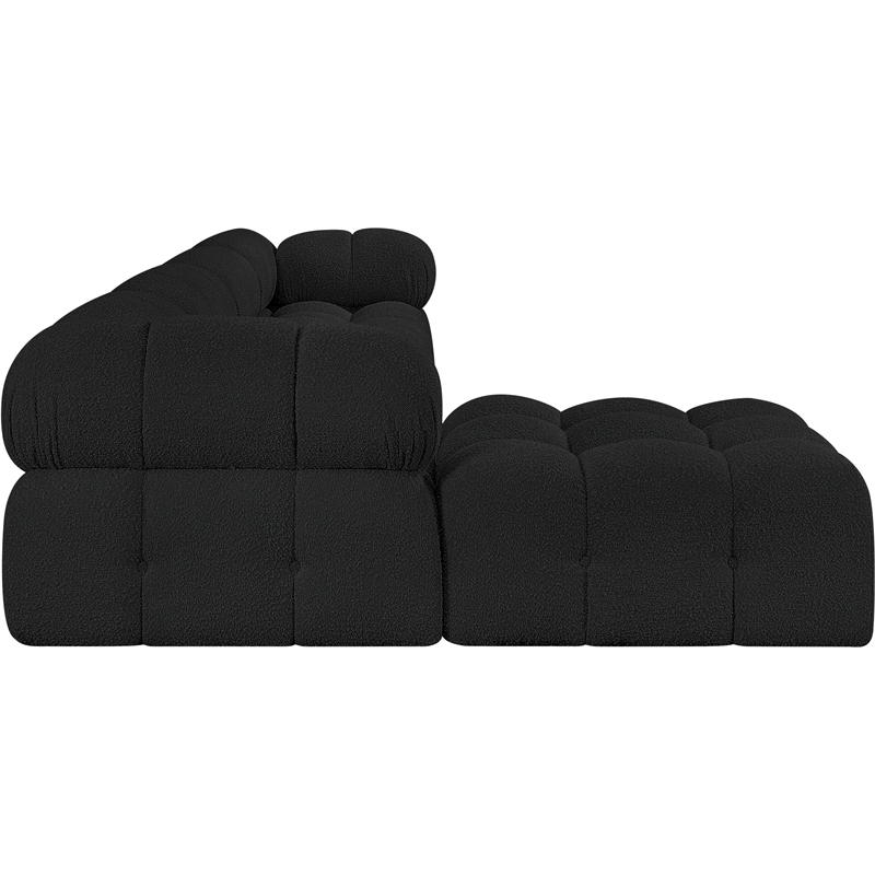 Meridian Furniture Ames Black Boucle Fabric Modular Sectional