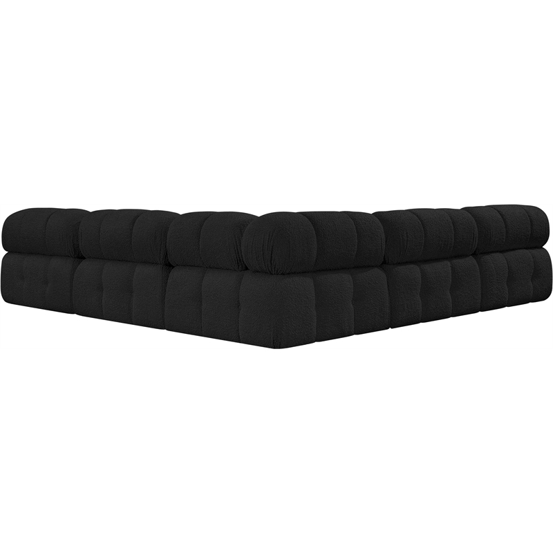 Meridian Furniture Ames Black Boucle Fabric Modular Sectional