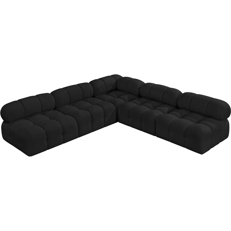 Meridian Furniture Ames Black Boucle Fabric Modular Sectional