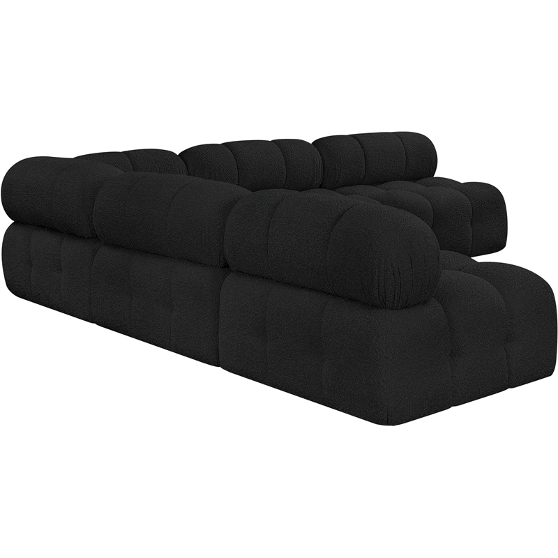 Meridian Furniture Ames Black Boucle Fabric Modular Sectional